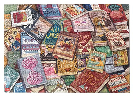 Legami - Puzzle da 1000 Pezzi, con Poster Guida e Sacchetto Conteniture in Tessuto, Gioco da Tavolo, in Cartone Plastificato e Tessuto, Tema Book Lover, 68 x 48 cm