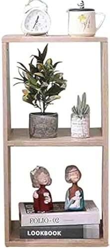 ETNIC ART - Doppelwürfel Aufbewahrungsbox Bücherregal Eiche 35x30x70cm MDF Holz Regal Design Büro Eingang Wohnzimmer. cd Regal kleines Regal Cube Regal DVD Regal DVD Schrank DVD ständer Regal Holz