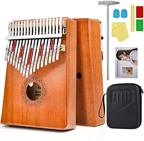 Daumenklavier Kalimba Instrument Kaufen Marimba 17 Keys Schlüssel Calimba Kanun Instrument Kinder Musikinstrumente Erwachsene mit Schutzhülle und Zubehör