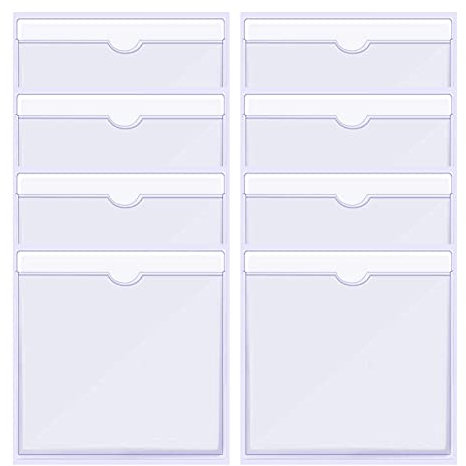 Parking Permit Holder for Car Windscreen, 8 Pcs Clear Self Adhesive Tax Disc Holders Pocket Square Ticket Holder Disabled Badge Holder for Car Van Caravan, Index Card Holder, Transparent 10.5x10.5cm