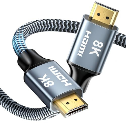 CABNEER 8K HDMI 2.1 Kabel 3meter, HDMI Kabel Hoch Geschwindig 48Gbps 8K@60Hz 4K@120Hz 2.2/2.3 für Dolby eARC HDCP HDR, Kompatibel mit HDTV, Laptop etc
