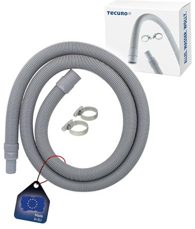 tecuro Juego completo de extensión de manguera de drenaje de 0,5 m, incluye abrazaderas de manguera aptas para lavadora/lavavajillas, manguera de drenaje de agua gris, universal, fabricante
