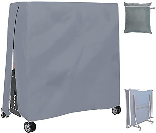 BOSKING Patio Tischtennis-Tischtennisplatte, 210D wasserdicht, Indoor/Outdoor, faltbar, Grau