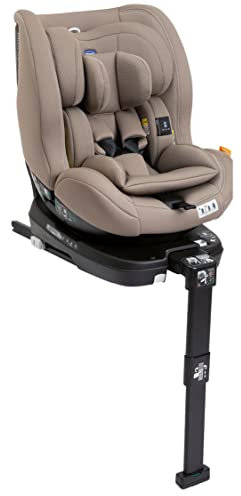 Chicco Seat3Fit i-Size Silla de Coche ISOFIX Giratoria 360° y Reclinable 0-25 Kg (40-125 cm), Grupo 0/1/2 para Niños 0-7 Años, Reposacabezas Ajustable y Protección Lateral, Beige (Desert Taupe)