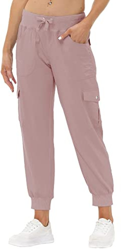 JINSHI Pantalons de Randonnée Femme Cargo Léger Pantalon D'extérieur Été Jogging Travail Taille Haute avec Poches