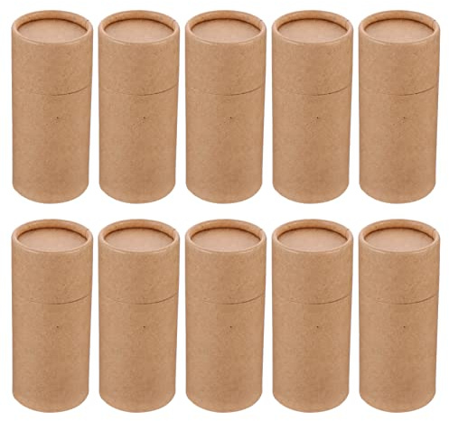Coffee Organizer 10pcs Kraft Paperboard Tubes Round Kraft Paper Containers Essential Oil Bottle Paper Box Cardboard Tube Boxes with Lid Tea Organizer