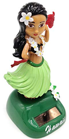 Gusengo Solar Wackel Figur, Solar Tanzen Spielzeug Figur, Solar Wackelfiguren Für Auto Hawaii Girl, Solar Wackelfiguren Hawaii Mädchen Ideal Für Die Fensterbank, Auto, Büro, Schreibtisch