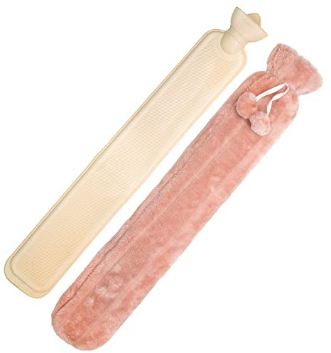 Tanness 2L Long Hot Water Bottle with Cover | Anti-Leakage Bottle for Feet, Waist & Shoulder | Large Heat Pack, Gifts for Women