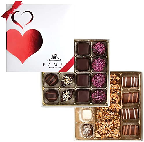 Assorted Chocolate Gift Box - USA Handcrafted Viennese Dark, Rich Coconut, Swirl - Gourmet Kosher Dairy Free Chocolate Gift for Valentine's Day, Birthday, Corporate Office (31pc)