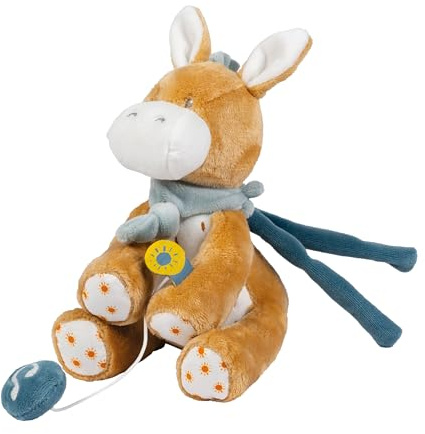 Nattou Musical Cuddly Donkey Leo, 22 cm, Dark warm beige