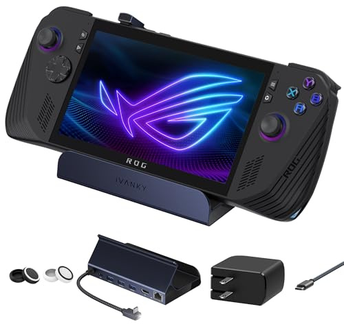 iVANKY 4K@144Hz Dock for Legion Go/ROG Ally X/ROG Ally/Steam Deck | 8-in-1 Hub Docking Station, HDMI 1 Gpbs Ethernet, USB-A 3.0, 100W Charging USB-C Port for Valve Stream Deck, with 65W Charger