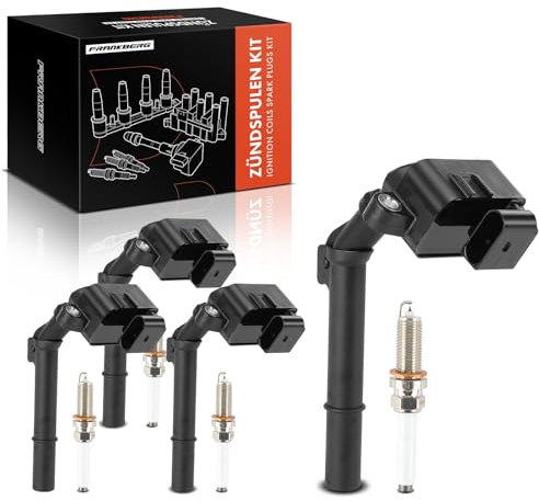 Frankberg 4x Ignition Coil + 4x Spark Plug Compatible with A-Class W176 A220 A250 2.0L 2012-2018 C-Class W205 C200 C250 C300 2.0L 2013-2024 E-Class W212 E200 2.0L 2013-2016 Replace# 2709060500