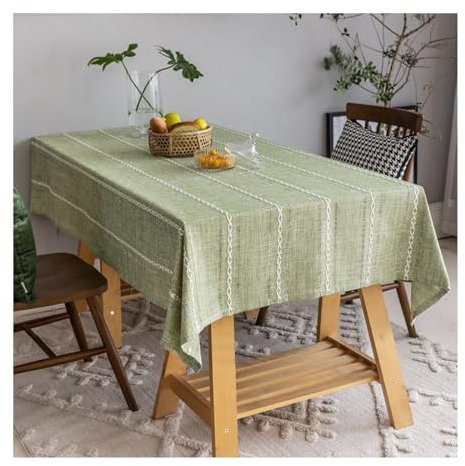 Epinki Tischdecken 135x135CM, Tischtuch Einfarbig Polyester, Tischtuch Biertisch Wasserabweisend Geeignet für Home Küche Dekoration, Grün