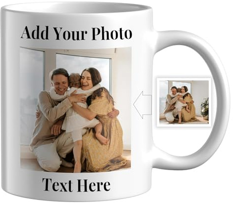 CWYW Taza Personalizada con Foto Taza de Café Personalizada con Foto Tazas de Café Personalizadas con Nombre 11oz Taza Personalizada Doble Cara Novedad Regalos Personalizados para Hombres y Mujeres
