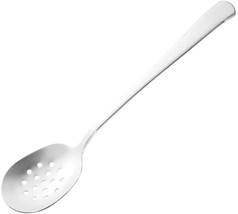 Mikinona Cuillère à Passoire en Acier Inoxydable Petit Format, Cuillère Creuse Perforée, Ustensile Cuisine Solide, Adaptée Service la Préparation de Soupes et Salades, Usage