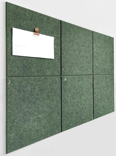 DECORETTA Filz Pinnwand (6er Set) | Große, Moderne Alternative zur Korkplatte | Filzfliesen mit Klebepads für Fotos, Memos, Vision Board, Dart-Wandschutz | Büro, Klassenzimmer, Wand-Deko – Baum