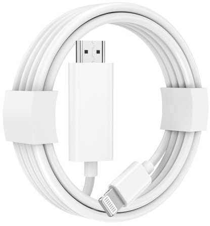 [Apple MFi Certified] Lightning to HDMI Cable Adapter for iPhone to HDTV,1080P Digital AV Adapter Sync Screen Connector Compatible for iPhone 14 13 12 11 Pro Max XR X 8 7 to TV Projector Monitor