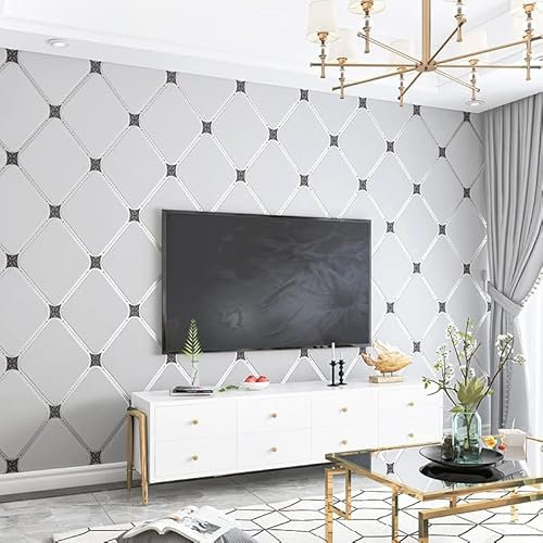 LWLFC Papier Peint Gris Papier Peint Intissé Sans Raccord Chambre Adulte Intissé 3D Salon Papiers Peints pour Différents Espaces Moderne Luxueux