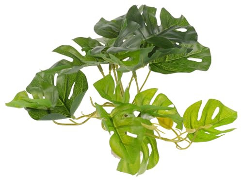 FUTUREORYY Piante Artificiali Per Terrario Di Rettile Ornamentale Sicura Per Habitat Naturale Accessorio Decorativo Per Tartarughiera e Acquari Simulazione Realistica Di Foglie Verdi