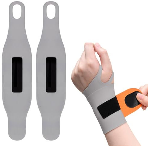 ZAHRVIA Lot de 2 Protege Poignet, Tendinite Bandage Attelle Poignet, Adapté aux Sports et aux Travaux Ménagers (Gris)