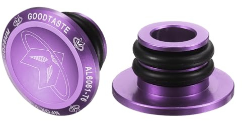 sourcing map Tapones de aluminio para manillar de bicicleta, 16.2 g con anillos a juego para bicicleta de MTB Road BMX, color morado