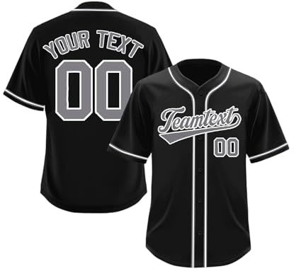 HGWOPGASD Baseball Trikot Herren Personalisierbare Baseballtrikots Individuelle Baseballshirts für Männer Frauen Kinder Aufdruck Name & Nummer Mehrfarbig A01
