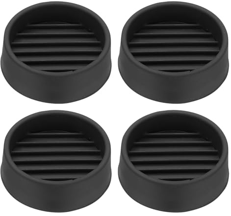 sourcing map 1.5 Non Slip Furniture Coasters, 4pcs Round Rubber Furniture Pads Caster Cups Furniture Feet Floor Protectors Bed Stopper for Hardwood Floors Table Sofa, Black