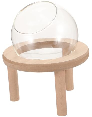 SHINEOFI Boîte de Bain de Sable Fond en Bois Léger en Verre Transparent pour Hamster Accessoire Pratique pour Petits Animaux de Compagnie en Intérieur