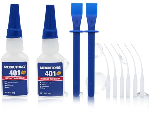 2 Stück Kunststoffkleber Extra Stark mit 2 Schaufel & 6 Tropfer | Kunststoff Plastik Kleber, Super Spezial Klebespitzen, ultra Transparent HitzebestäNdig, für Kunststoff, Acrylglas, Modellbau