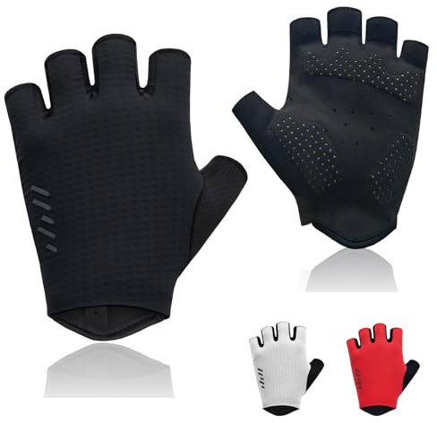 VXW Half Finger Bike Gloves for Men Women Cycling - with Reflective Strips &Anti-Slip Shock-Absorbing Pad for Bicycle/Mountain Bike/Workout/MTB/Gym