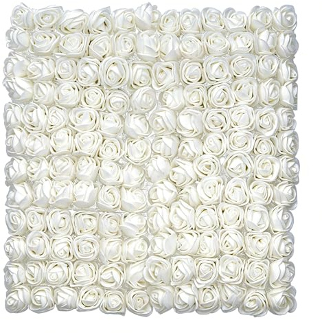 Gkhlg 144 Pcs Foam Roses Artificial Flowers with Soft PE Foam Stems Craft Flowers for DIY Crafters to Decorate Home Parties and Holidays (White)