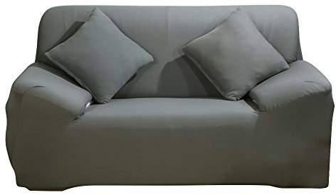 ele ELEOPTION Sofa Überwürfe Sofabezug Stretch elastische Sofahusse Sofa Abdeckung in Verschiedene Größe und Farbe (2 Sitzer für Sofalänge 130-170cm, Grau)