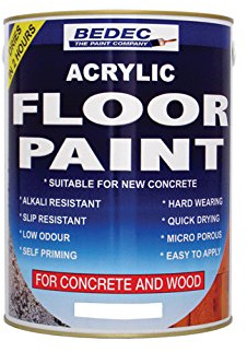Bedec Acrylic Water Based Floor Paint White 5 Litre