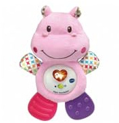 VTech-Baby HIPO mordedor Hipopótamo de peluche musical y sonajero que ayuda a calmar y aliviar a tu bebe con tiernas frases, canciones y melodías, Color Rosa (3480-502557), versión ESP