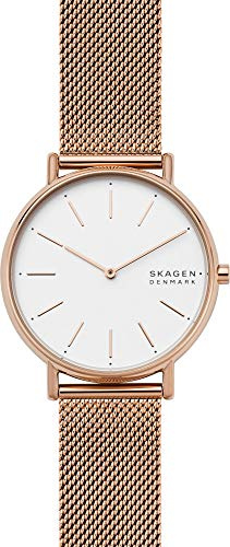 Montre Skagen Signatur pour Femmes, Mouvement à Quartz à Deux Aiguilles avec Bracelet en Acier Inoxydable ou en Cuir