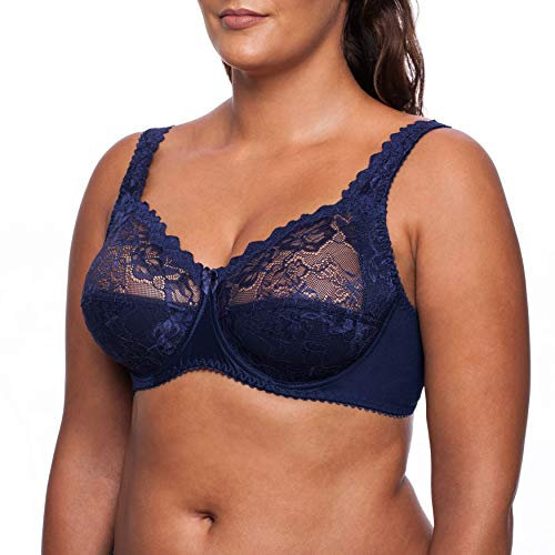 frugue Comfort Support Lace Minimiser Bra Blue UK 34 G