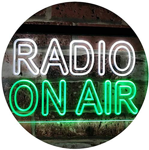 ADVPRO Radio On Air DND Dual Color LED Barlicht Neonlicht Lichtwerbung Neon Sign Weiß & Grün 600 x 400mm st6s64-i3094-wg