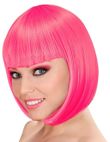 W WIDMANN MILANO Party Fashion - Bob Perücke mit Pony Damen | Kurzes Kunsthaar, Kostüm Accessoire für Karneval, Mottoparty, Cosplay