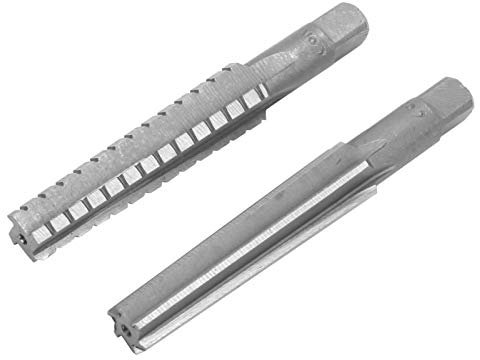 Candeon MT2 Reibahle, 2 Stk Fein/Grob Reibahlen Set Zylinderschaft Handreibahle,HSS Morsekegel Reibahle Fräser Konische Maschinen Reibahle Kegelreibahle Kegelfräser Für Bohrungsbearbeitung, 1.5x12.5cm