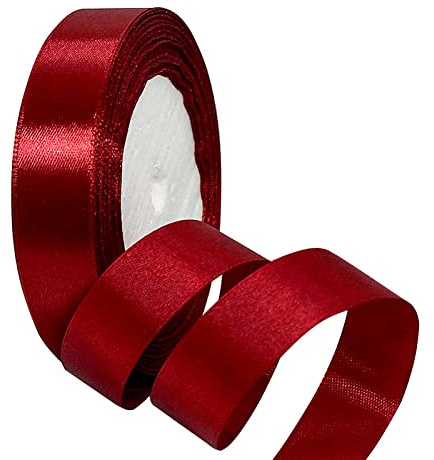 POPOYU Satinband Bordeauxrot 20mm,Bordeauxrot Band 2cm,Dekoration Präsent Geschenkband,23M Geschenkband Schleifenband für Kleid,Hochzeit,Geburtstag Geschenke,Satin Dekoband,Deko Band Geschenkverpack