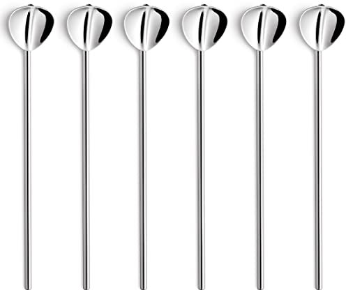 Beckmann & Rommerskirchen Trinkhalmlöffel Set VISTA | 6-teilig | Edelstahl Trinkhalme | Cocktail Strohhalme | Spülmaschinenfest | Strohhalm Löffel | Löffel mit Strohhalm