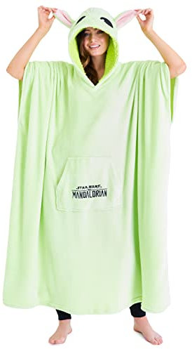 Disney The Mandalorian Wearable Blanket for Men Women Teens Super Soft Unisex Baby Yoda Oversized Blanket Hoodie Men Long Fleece Hoodie Baby Yoda Gifts Green