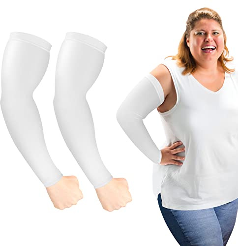 ioutdoor Mangas de brazo de talla grande, protección solar UV, UPF 50+, enfriamiento de seda de hielo, mangas de compresión de gran tamaño, fundas para tatuajes para mujer, XXL, hombre, XL, talla
