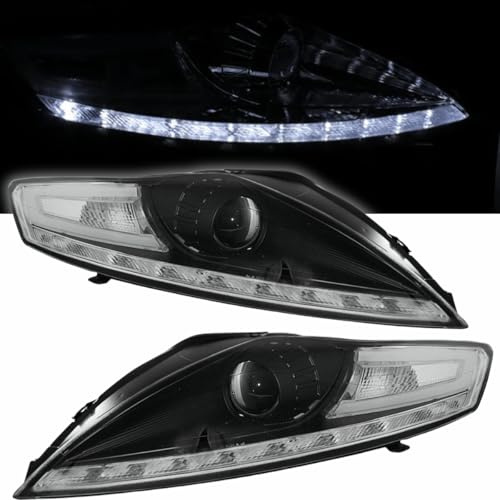 Scheinwerfer Set Schwarz mit LED Standlicht für Ford Mondeo 2007–2010 ohne AFS