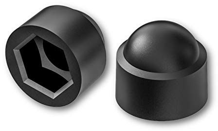 50x Abdeckkappen für Schrauben Sechskant - Schraubenabdeckung Schutzkappen aus PE Kunststoff für Schrauben und Muttern (Schwarz, M4)