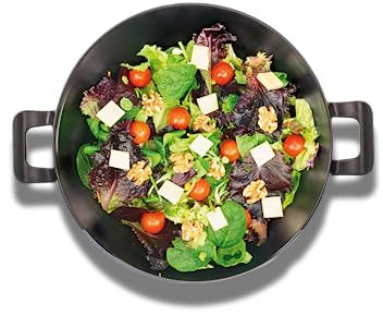 MBH – Ensaladera elegante y ligera de melamina Ø 30cm especial para hostelería. Wok negro de presentación de alimentos ideal para ensaladas. Carácter y funcionalidad en tu mesa.