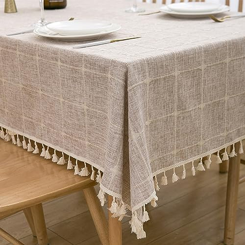 XQSSB Tischdecke Jacquard Tischwäsche Bettwäsche aus Baumwolle Lotuseffekt Tischtücher mit Zarten Pastelltönen Helle Farbe A 130 × 200cm
