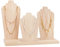 PH PandaHall Soporte de collar de madera con soporte de 3 filas y 3 pantallas desmontables Tabla de madera Collares Soporte de almacenamiento para collares anillos almacenamiento de almendra