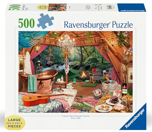 Ravensburger Cosy Glamping 500 Piece Jigsaw Puzzles for Adults and Kids Age 10 Years Up