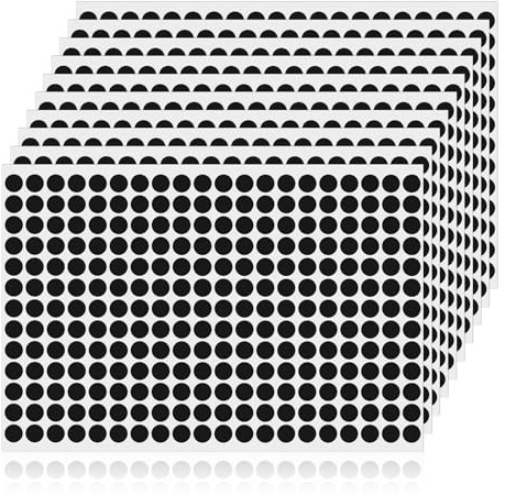 YIKIADA 2600 Stück Grau Klebepunkte Etiketten 13 mm Vinyl Selbstklebende Beschriften Kreis Aufkleber Wasserdicht Klebeetiketten für Markierung